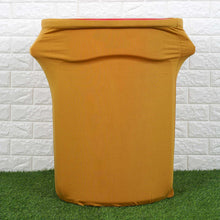 Gold Spandex Stretch Trash Bin Container Round Cover 41 To 50 Gallons
