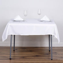 54x54" Seamless Polyester Square Linen Tablecloth - White