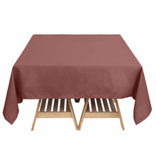 Polyester Cinnamon Rose Seamless Square Tablecloth 70 Inch