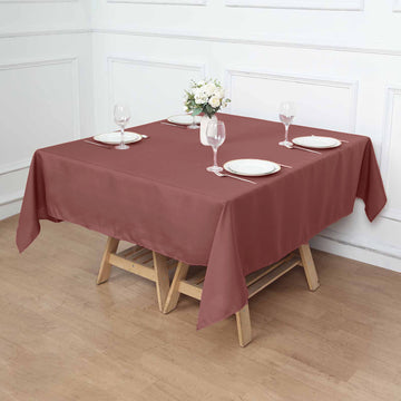 Add a Touch of Elegance with the Cinnamon Rose Seamless Polyester Square Tablecloth