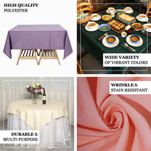 Square Purple Polyester Table Overlay 70 Inch
