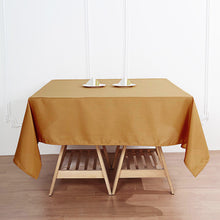 Gold Table Overlay Square 70 Inch In Polyester