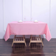 Square Polyester Table Overlay 70 Inch Pink