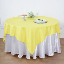 70 Inch Square Yellow Table Overlay Made Of Polyester