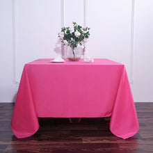 Fuchsia 90 Inch Square Tablecloth Polyester Seamless
