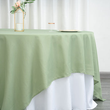 Create Unforgettable Moments with the Sage Green Square Polyester Table Overlay