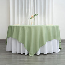 Polyester Material Table Overlay 90 Inch in Sage Green Color and Square Shape