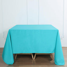 Square Seamless Polyester Turquoise Tablecloth 90 Inch