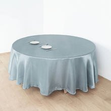 Round 108 Inch Tablecloth in Dusty Blue Satin