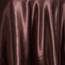 Satin Chocolate Round Tablecloth 108 Inch   