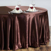108 Inch Round Satin Chocolate Tablecloth