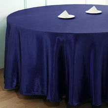 108 Inch Satin Navy Blue Round Tablecloth