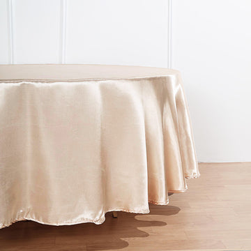 Elevate Your Event Decor with a Beige Satin Tablecloth
