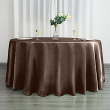 120 Inch Satin Chocolate Round Tablecloth