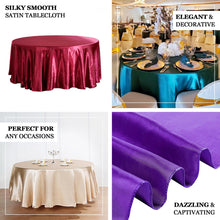 Satin Silver Round Tablecloth 132 Inch Seamless 