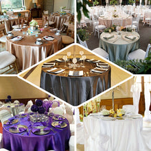 Purple Round Satin 120 Inch Tablecloth