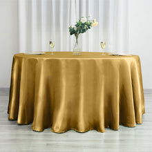 120 Inch Satin Gold Round Tablecloth