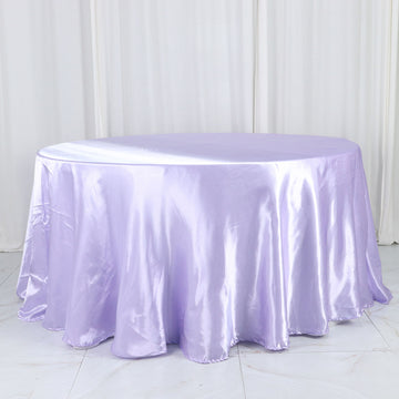 Lavender Lilac Seamless Satin Round Tablecloth 120