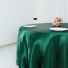 132 Inch Hunter Emerald Green Round Tablecloth Satin 