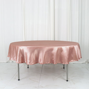 Dusty Rose Satin Tablecloth: The Perfect Event Essential