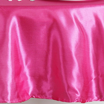 Enhance Your Event Decor with the Fuchsia Seamless Satin Round Tablecloth 90