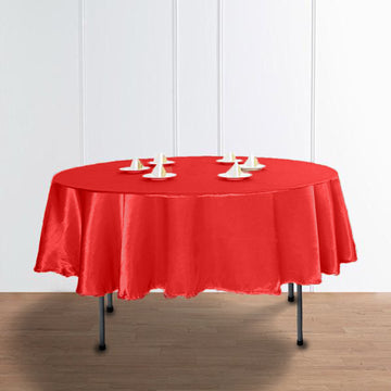 Elevate Your Event with the Red Seamless Satin Tablecloth