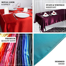 Rectangular Smooth Satin Red Tablecloth 60 Inch x 102 Inch
