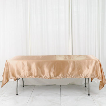 Elegant Nude Seamless Smooth Satin Rectangular Tablecloth 60"x102"