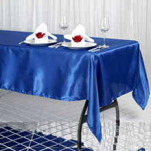 60 Inch x 102 Inch Royal Blue Rectangular Smooth Satin Tablecloth
