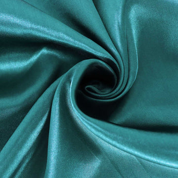Create Unforgettable Memories with the Peacock Teal Seamless Satin Tablecloth