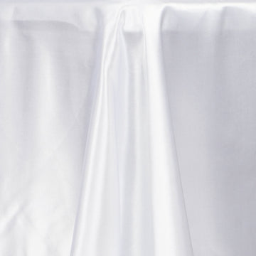 Dress Your Tables in Luxury with the White Seamless Satin Tablecloth
