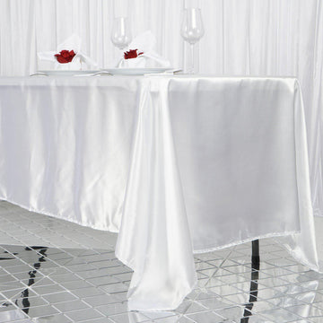 Create Unforgettable Events with the White Satin Rectangular Tablecloth