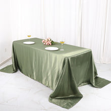 Satin Eucalyptus Sage Green Rectangular Tablecloth 90x132 Inch Seamless