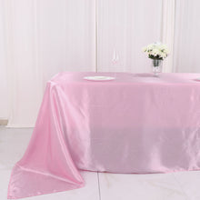 Satin Pink 90 Inch x 132 Inch Seamless Rectangular Tablecloth