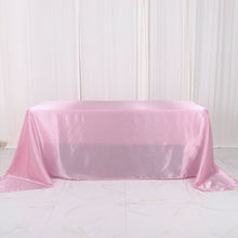 Rectangular Seamless Pink Satin 90 Inch x 132 Inch Tablecloth