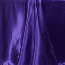 90 Inch x 132 Inch Seamless Satin Purple Rectangular Tablecloth