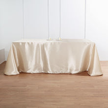 Rectangular Tablecloth Beige Satin 90 Inch x 156 Inch