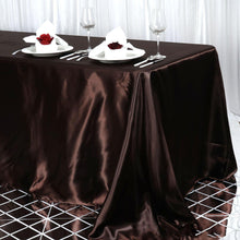 90 Inch x 156 Inch Chocolate Rectangular Satin Tablecloth