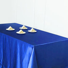 90 Inch x 156 Inch Royal Blue Rectangular Satin Tablecloth