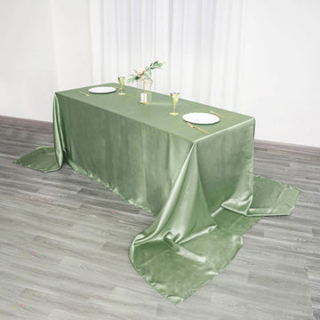 Unleash Your Creativity with the Sage Green Seamless Satin Rectangular Tablecloth