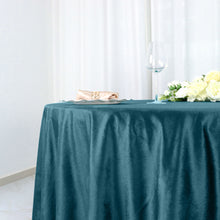 120 Inch Seamless Round Tablecloth In Peacock Teal Velvet
