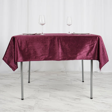 Eggplant Seamless Premium Velvet Square Tablecloth, Reusable Linen 54"x54"