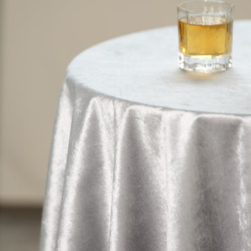 Reusable and Convenient Silver Velvet Table Linen