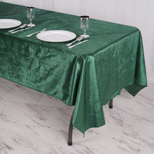 Premium Reusable Velvet Rectangle Tablecloth Hunter Emerald Green Seamless Linen 60 Inch x 102 Inch 