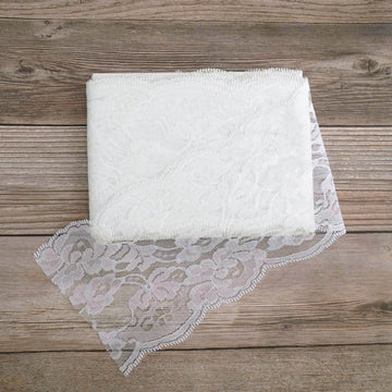 Unleash Your Creativity with Ivory Lace Pattern Tulle Fabric Rolls