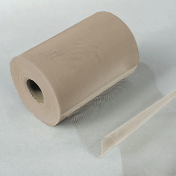 Taupe Tulle Fabric Bolt for Stunning Event Decor