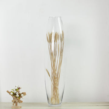 Clear Tapered Cylinder Heavy Duty Glass Vase 31" Tall