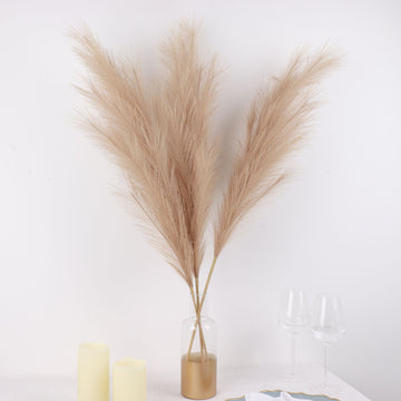 Enhance Your Décor with 44-inch Taupe Artificial Pampas Grass