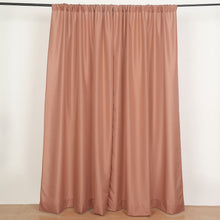 2 Pack Terracotta (Rust) Polyester Divider Backdrop Curtains With Rod Pockets, Event Drapery Panels 