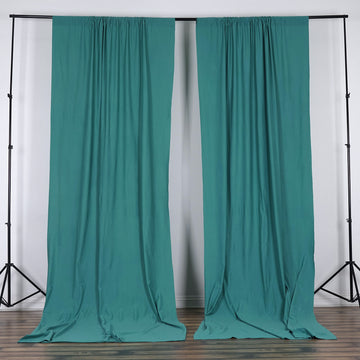 2 Pack Turquoise Scuba Polyester Divider Backdrop Curtains, Inherently Flame Resistant Event Drapery Panels Wrinkle Free With Rod Pockets - 10ftx10ft